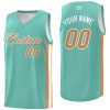Custom Aqua Old Gold-White Classic Tops Mesh Sport Basketball Jersey