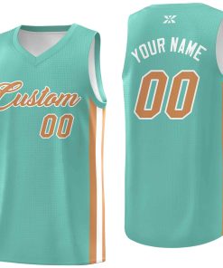 Custom Aqua Old Gold-White Classic Tops Mesh Sport Basketball Jersey