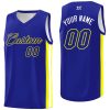 Custom Royal Royal-Yellow Classic Tops Mesh Sport Basketball Jersey