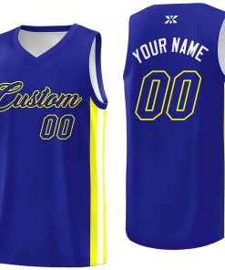 Custom Royal Royal-Yellow Classic Tops Mesh Sport Basketball Jersey