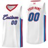 Custom White Royal-Red Classic Tops Mesh Sport Basketball Jersey