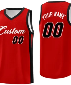 Custom Red Black Classic Tops Basketball Jersey