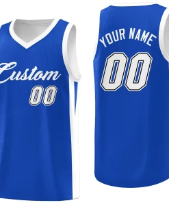 Custom Blue White Classic Tops Basketball Jersey