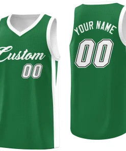 Custom Green White Classic Tops Basketball Jersey