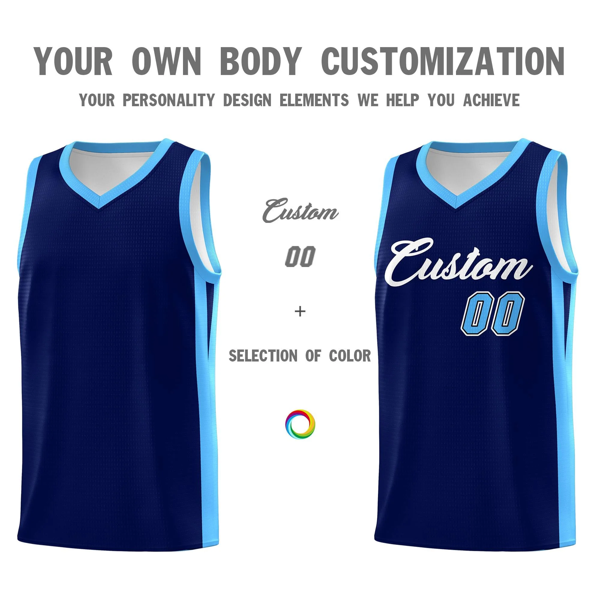 Custom Navy White Classic Tops Basketball Jersey - Image 3