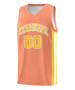 Custom Orange Yellow-White Classic Tops Mesh Sport Basketball Jersey