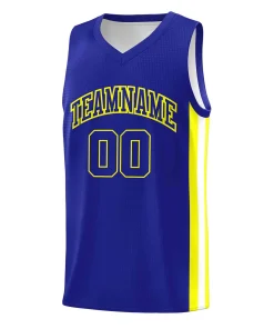 Custom Royal Yellow-Classic Tops Mesh Sport Basketball Jersey