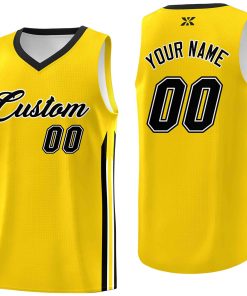 Custom Yellow Black-Classic Tops Mesh Sport Basketball Jersey