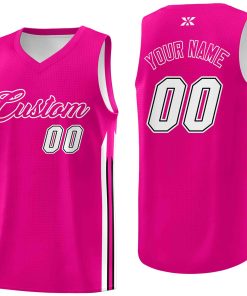 Custom Pink White-Classic Tops Mesh Sport Basketball Jersey