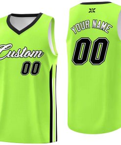 Custom Neon Green White-Classic Tops Mesh Sport Basketball Jersey