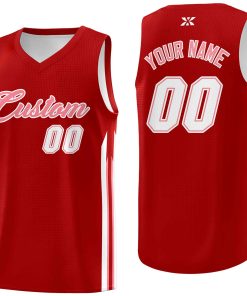 Custom Red Pink-Classic Tops Mesh Sport Basketball Jersey