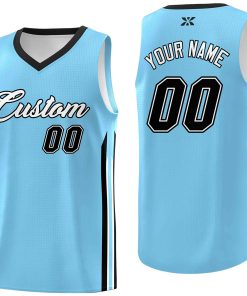 Custom Light Blue White-Classic Tops Mesh Sport Basketball Jersey