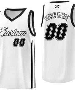 Custom White Black-Classic Tops Mesh Sport Basketball Jersey