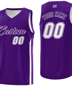 Custom Purple White-Classic Tops Mesh Sport Basketball Jersey