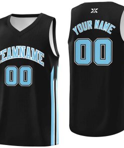 Custom Black Light Blue-Classic Tops Mesh Sport Bull Basketball Jersey