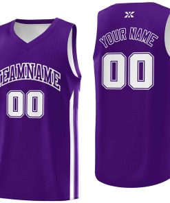 Custom Purple White-Classic Tops Mesh Sport Bull Basketball Jersey