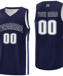 Custom Navy White-Classic Tops Mesh Sport Basketball Jersey