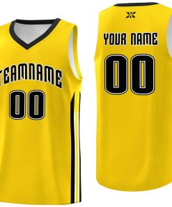 Custom Yellow Black-Classic Tops Mesh Sport Basketball Jersey