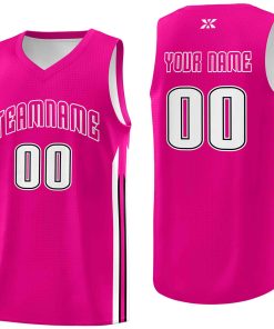 Custom Pink White-Classic Tops Mesh Sport Basketball Jersey