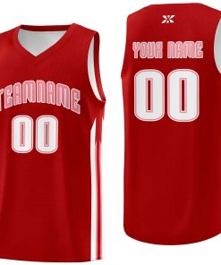 Custom Red Pink-Classic Tops Mesh Sport Basketball Jersey