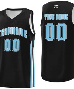 Custom Black Light Blue-Classic Tops Mesh Sport Basketball Jersey