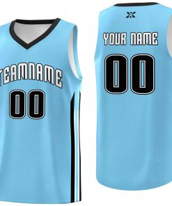 Custom Light Blue White-Classic Tops Mesh Sport Basketball Jersey
