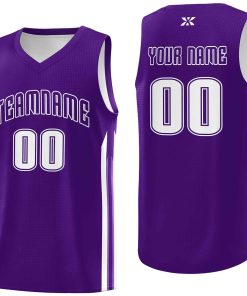 Custom Purple White-Classic Tops Mesh Sport Basketball Jersey