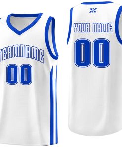 Custom White Royal-Classic Tops Mesh Sport Basketball Jersey