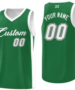 Custom Green White Classic Tops Outdoor Sports Basketball Jersey
