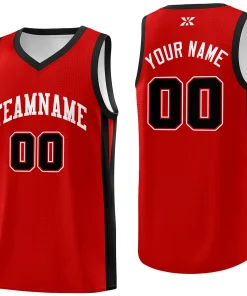 Custom Red White Classic Tops Sports Uniform Basketball Jersey