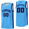 Custom Powder Blue Black Classic Tops Sports Uniform Basketball Jersey