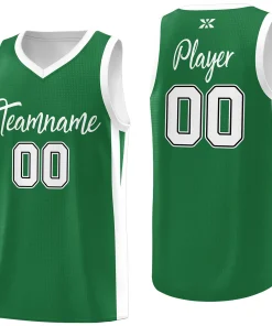 Custom Green White Classic Tops Sports Personalized Basketball Jersey