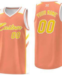 Custom Orange Yellow-White Classic Tops Style Mesh Sport Basketball Jersey