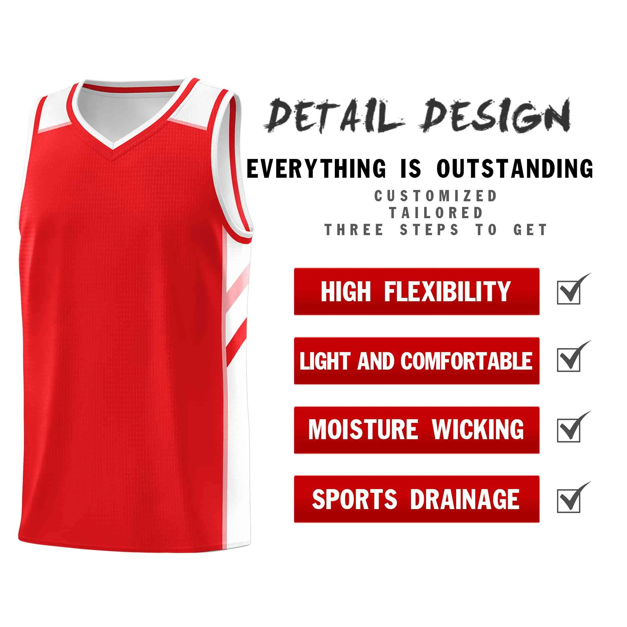 Custom Red Pink-White Classic Tops Style Mesh Sport Basketball Jersey - Image 4