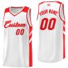 Custom White Red-Pink Classic Tops Style Mesh Sport Basketball Jersey
