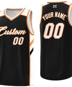 Custom Navy White-Orange Classic Tops Style Mesh Sport Basketball Jersey