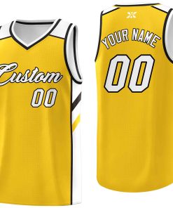 Custom Yellow White-Black Classic Tops Style Mesh Sport Basketball Jersey