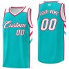 Custom Aqua White-Red Classic Tops Style Mesh Sport Basketball Jersey