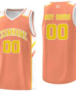 Custom Orange Yellow-White Classic Tops Style Mesh Sport Basketball Jersey