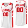 Custom White Red-Pink Classic Tops Style Mesh Sport Basketball Jersey