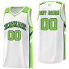 Custom White Neon Green-Navy Classic Tops Style Mesh Sport Basketball Jersey