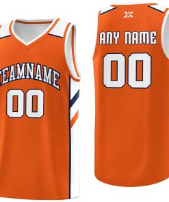 Custom Orange White-Navy Classic Tops Style Mesh Sport Basketball Jersey