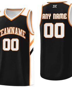 Custom Navy White-Orange Classic Tops Style Mesh Sport Basketball Jersey