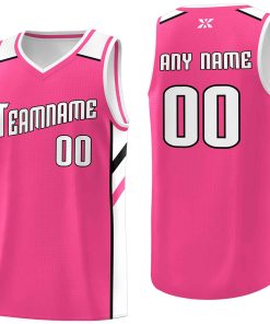 Custom Pink White-Black Classic Tops Style Mesh Sport Basketball Jersey