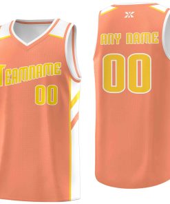 Custom Orange Yellow-White Classic Tops Style Mesh Sport Basketball Jersey