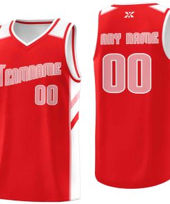 Custom Red Pink-White Classic Tops Style Mesh Sport Basketball Jersey