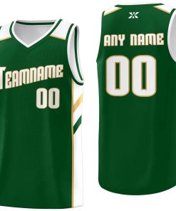 Custom Green White-Old Gold Classic Tops Style Mesh Sport Basketball Jersey
