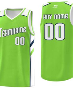 Custom Neon Green White-Navy Classic Tops Style Mesh Sport Basketball Jersey