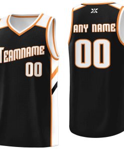 Custom Navy White-Orange Classic Tops Style Mesh Sport Basketball Jersey