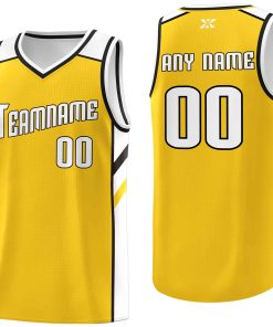 Custom Yellow White-Black Classic Tops Style Mesh Sport Basketball Jersey